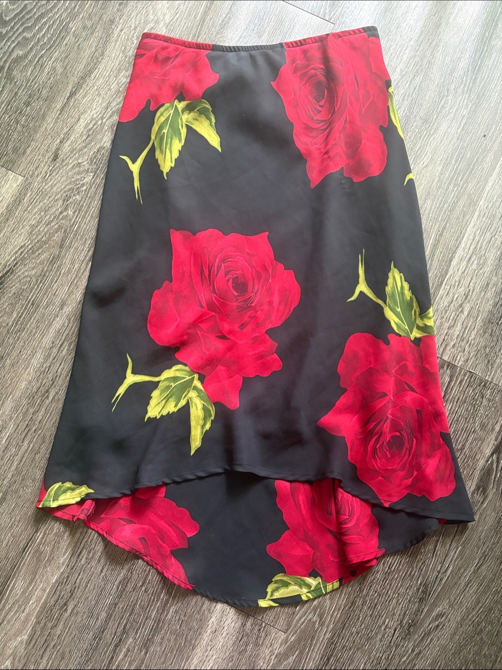 A. BYER Y2K Rose Print Midi Skirt